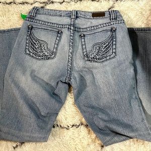 Harley Davidson Angel Wing Low Rise Boot Cut Jeans Size 10